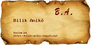 Bilik Anikó névjegykártya